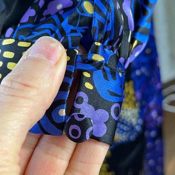 Calypso 100% Silk A Line Floral Dress Keyhole Front size Small - Picture 12 of 17